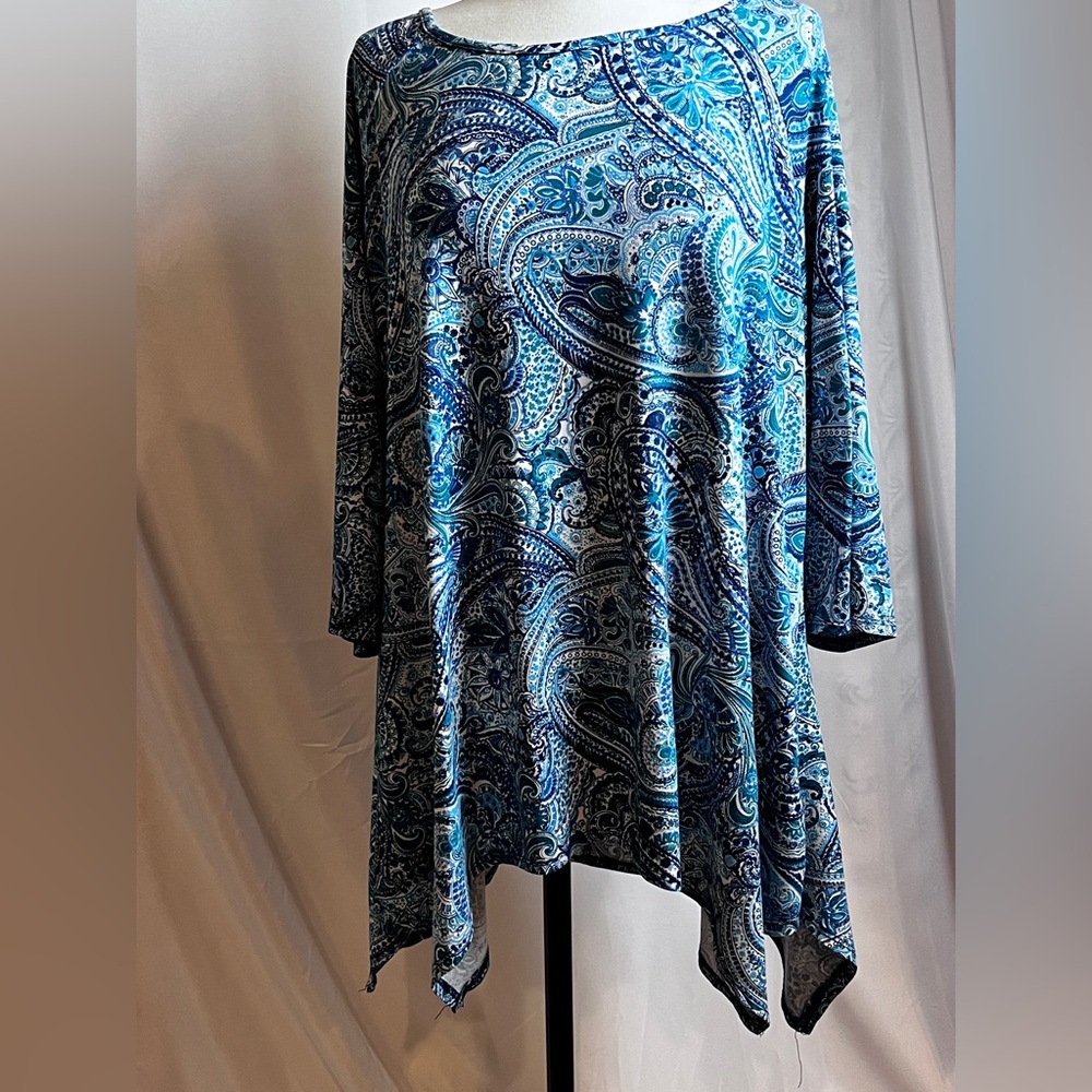 Very soft, Blue Paisley Women’s Tunic.  Stretchy